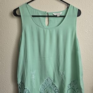 Charming Charlie Mint Green Lace Blouse